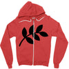 daun hitam Zipper Hoodie