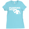 pump gym training bodybuilding workout keepfit weightlifting Ladies Fitted T-Shirt