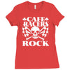 biker t shirt cafe racers ton up boys rockers greasers rock Ladies Fitted T-Shirt