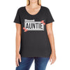 blessed aunitie with flower white color Ladies Curvy T-Shirt