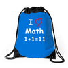 kids boys childrens i love math 1+1=11 funny Drawstring Bags