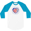 heart us flag 4th july fredom america usa 3/4 Sleeve Shirt