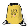 CHECK MEOWT CAT Drawstring Bags