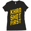 who shot first Ladies Fitted T-Shirt