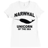 narwhal whale Ladies Fitted T-Shirt