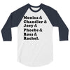 Friends Tv Show 3/4 Sleeve Shirt