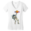 astronaut basketball planet Women's V-Neck T-Shirt