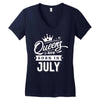 Queens Are Born In July Women's V-Neck T-Shirt