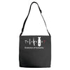 funny darwin evolution of humanity military army warfare Adjustable Strap Totes