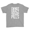 i'm not crazy cause i take the right pills Youth Tee