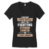 I am Not Super Woman But I'm Fighting Uterine Cancer So Close Enough Women's V-Neck T-Shirt