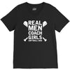 Real Men Coach Girls Softball Dad V-Neck Tee