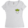cute yoda pocket Women's Triblend Scoop T-shirt