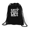 eat plants lift heavy Drawstring Bags