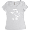 fear no fish bone skeleton Women's Triblend Scoop T-shirt
