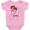 girl power survivor breast cancer Baby Bodysuit