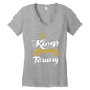 kings are born in february Women's V-Neck T-Shirt