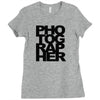 photographer camera photography modern text photos scrapbook geek t sh Ladies Fitted T-Shirt