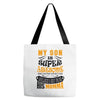 My Son Is Super Awesome His Momma Tote Bags