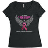 my hero is now my angel breast cancer awareness Women's Triblend Scoop T-shirt