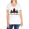 lumberjack tree merry christmas Ladies Curvy T-Shirt