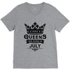 Queens Are Born In July V-Neck Tee