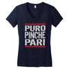 puro pinche pari funny Women's V-Neck T-Shirt