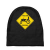 tractor crossing farmer's road warning sign Baby Beanies