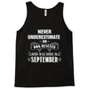 never underestimate an old man who was born in september Tank Top