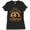 what happens in camper Ladies Fitted T-Shirt