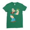 popeye spinach retro mens funny Ladies Fitted T-Shirt