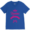 queens are born in july V-Neck Tee