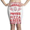 horror movies, pizza and beer Pencil Skirts