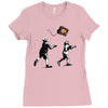 banksy kids play t.v. ball Ladies Fitted T-Shirt