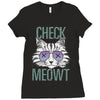 CHECK MEOWT CAT Ladies Fitted T-Shirt