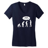 banksy funny human evolution indie Women's V-Neck T-Shirt