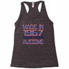 made in 1967 50 years of being awesome Racerback Tank