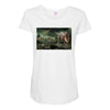 dinosaur attack Maternity Scoop Neck T-shirt
