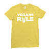 vegans rule Ladies Fitted T-Shirt
