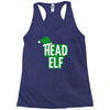 christmas head elf Racerback Tank