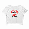 niece i wear a red heart ribbon Crop Top