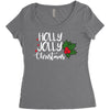 holly jolly christmas Women's Triblend Scoop T-shirt