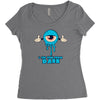 monster eye blue Women's Triblend Scoop T-shirt